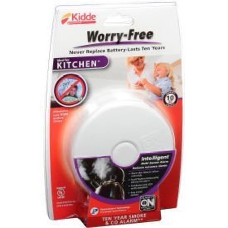 Kidde Kidde P3010K-CO Worry-Free Smoke & CO Alarm, Kitchen, 10-Year Sealed Lithium Battery Operated 21010170